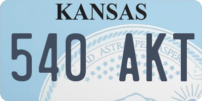 KS license plate 540AKT