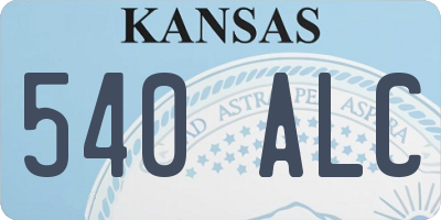 KS license plate 540ALC