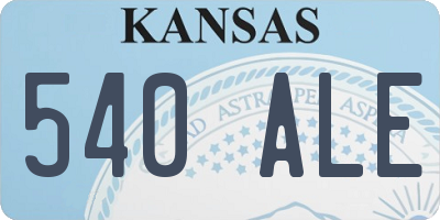 KS license plate 540ALE