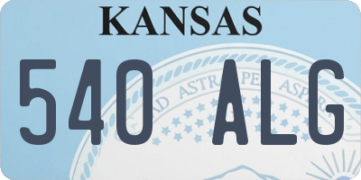 KS license plate 540ALG
