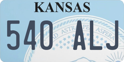KS license plate 540ALJ