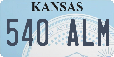 KS license plate 540ALM