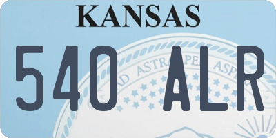 KS license plate 540ALR