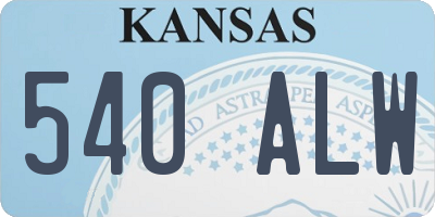 KS license plate 540ALW