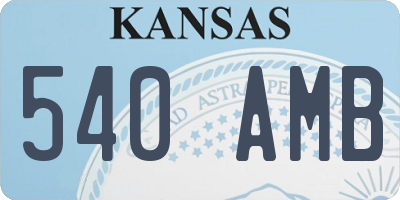 KS license plate 540AMB