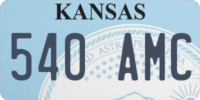 KS license plate 540AMC