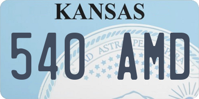 KS license plate 540AMD