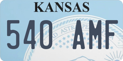 KS license plate 540AMF