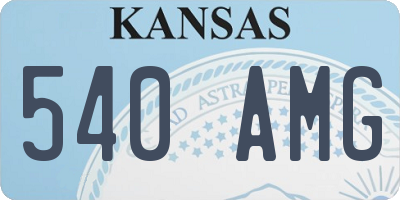 KS license plate 540AMG