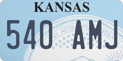 KS license plate 540AMJ