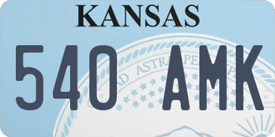 KS license plate 540AMK
