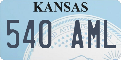 KS license plate 540AML
