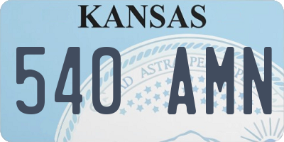 KS license plate 540AMN