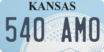 KS license plate 540AMO