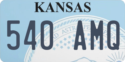 KS license plate 540AMQ