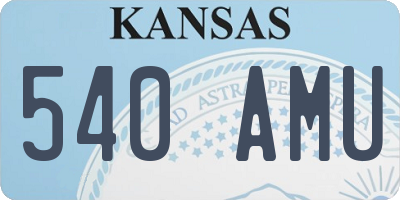 KS license plate 540AMU