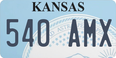 KS license plate 540AMX