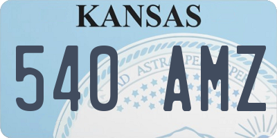KS license plate 540AMZ