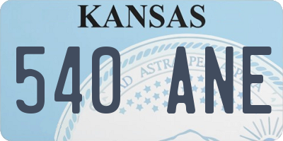 KS license plate 540ANE