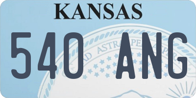 KS license plate 540ANG