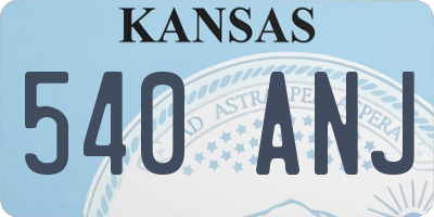 KS license plate 540ANJ