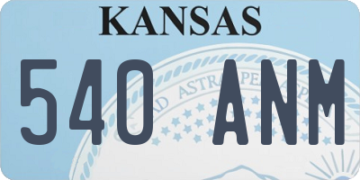 KS license plate 540ANM