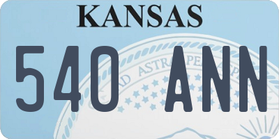 KS license plate 540ANN