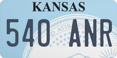 KS license plate 540ANR