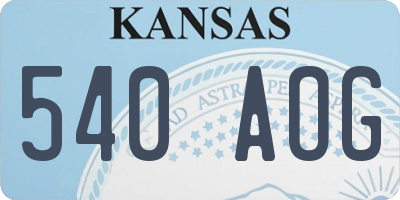 KS license plate 540AOG