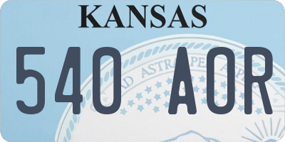 KS license plate 540AOR