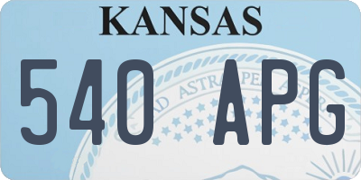 KS license plate 540APG