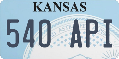 KS license plate 540API