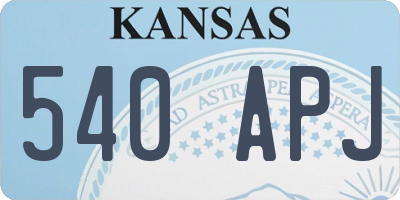 KS license plate 540APJ