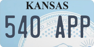 KS license plate 540APP