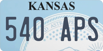 KS license plate 540APS