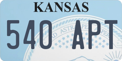 KS license plate 540APT