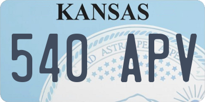KS license plate 540APV