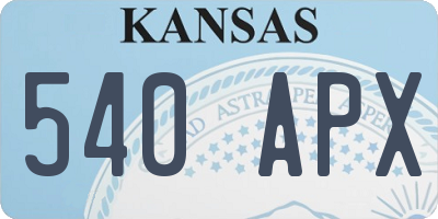 KS license plate 540APX