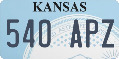 KS license plate 540APZ