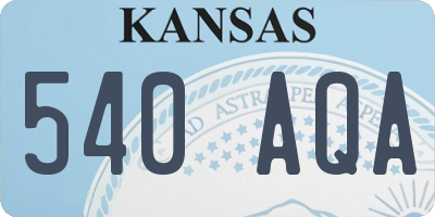 KS license plate 540AQA
