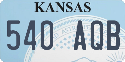 KS license plate 540AQB