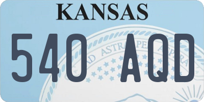 KS license plate 540AQD