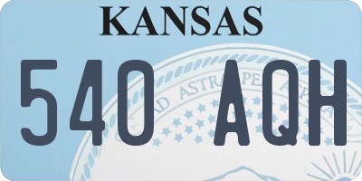 KS license plate 540AQH