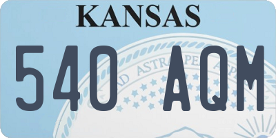KS license plate 540AQM