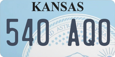 KS license plate 540AQO