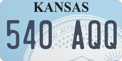 KS license plate 540AQQ