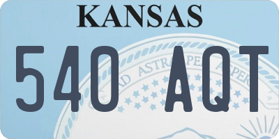 KS license plate 540AQT