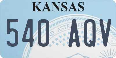 KS license plate 540AQV