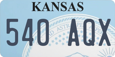 KS license plate 540AQX