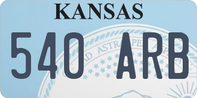 KS license plate 540ARB